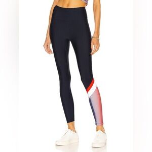 NYLORA Laye Leggings in Navy & Chili Red Sz Medium
